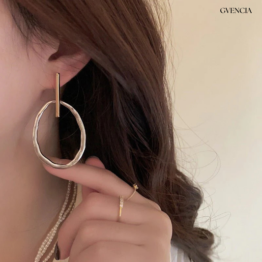 Fashion Color Contrast Oval Earrings Women's Fashion All-match Simple