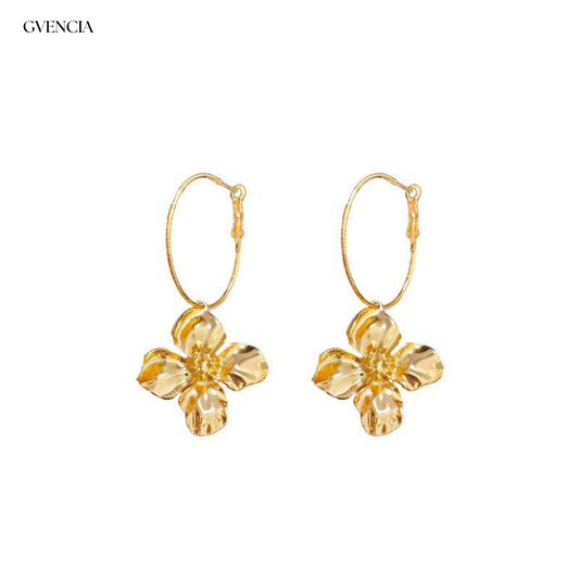 Retro Flower Earrings Women's Exaggerated Long